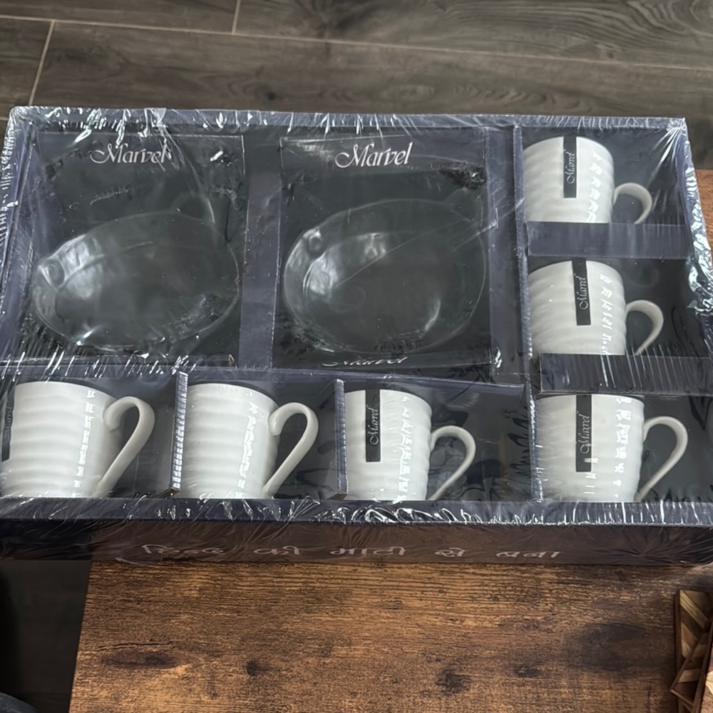 Marcel White Coffee Cup and Saucer Set